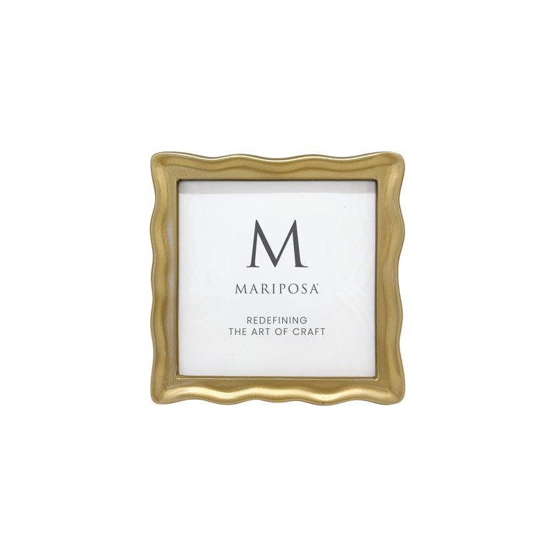 Wavy Picture Frame, Gold, 4" x 4"
