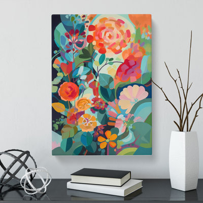 Blencoe Floral Flowers Retro Vol.8 - Wrapped Canvas