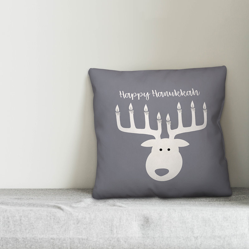  Housse de coussin Deer Menorah, 20 po x 20 po