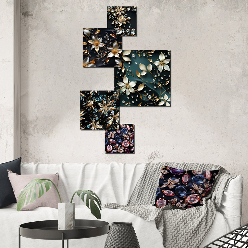 Ensemble de 5 lustres en cristal Elegance