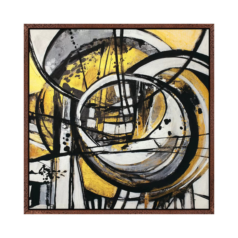 Love Calls By Name No.1 by Jude Remedios - Painting on Canvas, 45.72cm H x 45.72cm W x 3.81cm D, Classic Brown Wood Framed