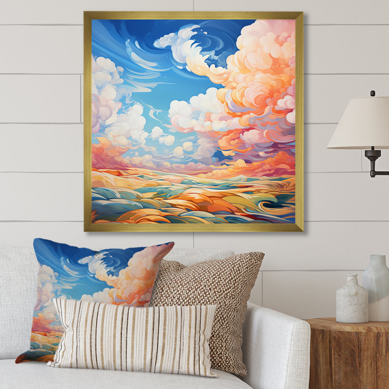 Clouds Skys Canvas VI - Landscapes Wall Art Prints, Encadrement doré, H 24 po x l 24 po x P 1 po
