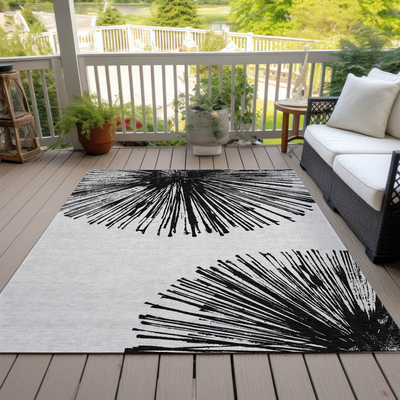 Flatweave Abstract Indoor / Outdoor Rug, Rectangle 5' x 7'6"