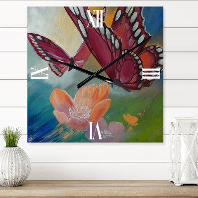 Horloge murale papillon