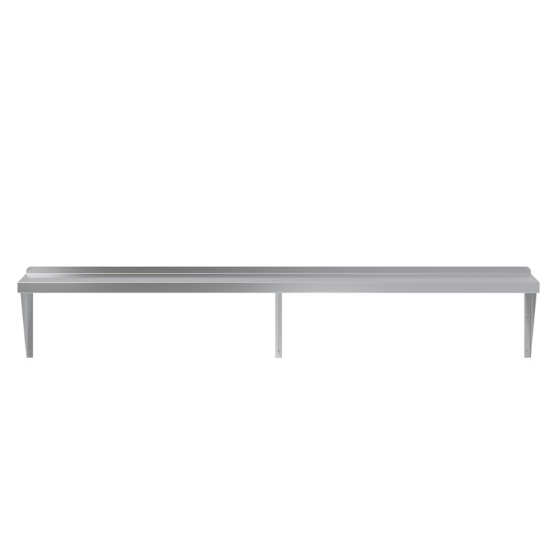 Tablette murale en acier inoxydable AmGood, H 16 po x l 72 po x P 14 po