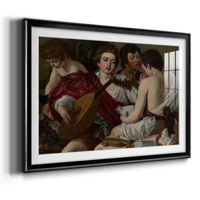 The Musisans-Caravaggio-Reproduction encadrée avec passe-partout et verre-c. 1595
