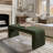 Boucle Waterfall Bench Green 52"W