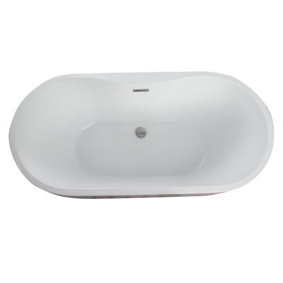 55.5'' x 29'' Freestanding Soaking Acrylic Bathtub