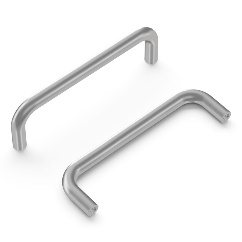 Wire Pulls Kitchen Cabinet Handles, Solid Core Drawer Pulls for Cabinet Doors, 3", Satin Chrome, 3 3/4"