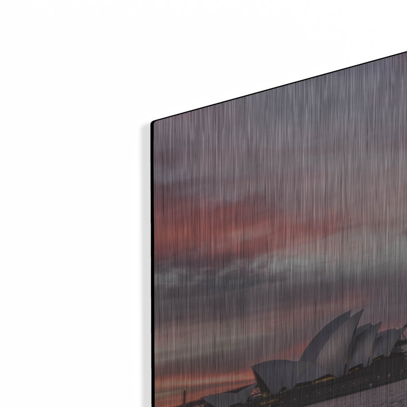  «Fire In The Harbor» par Danny Head, art mural en métal, 24 po x 12 po, H 12 po x l 24 po