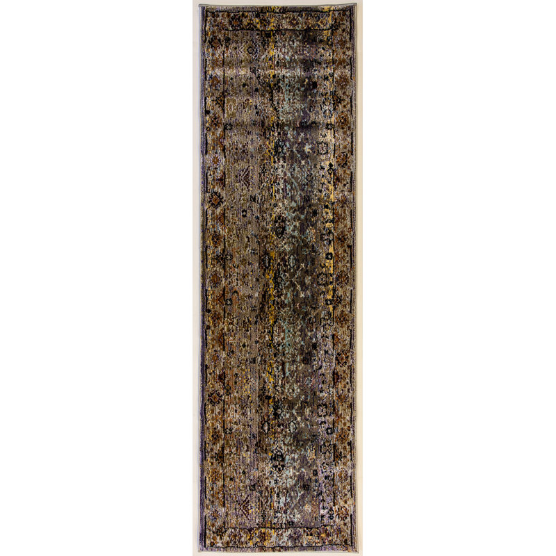 Tapis beige Lawnmont, Tapis de couloir 2 pi 2 po x 11 pi