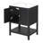 24" Black Modern Sleek Bathroom Vanity Elegant Ceramic Sink with Solid Wood Frame Open Style Shelf