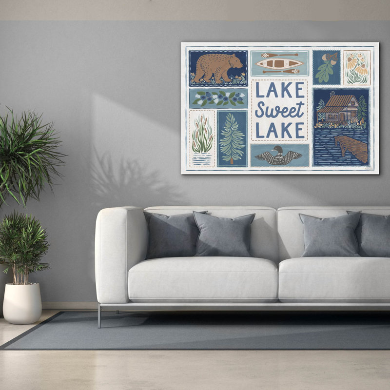 Toile épique Graffiti «Lakeside Days 6» par Laura Marshall, 60 po x 40 po
