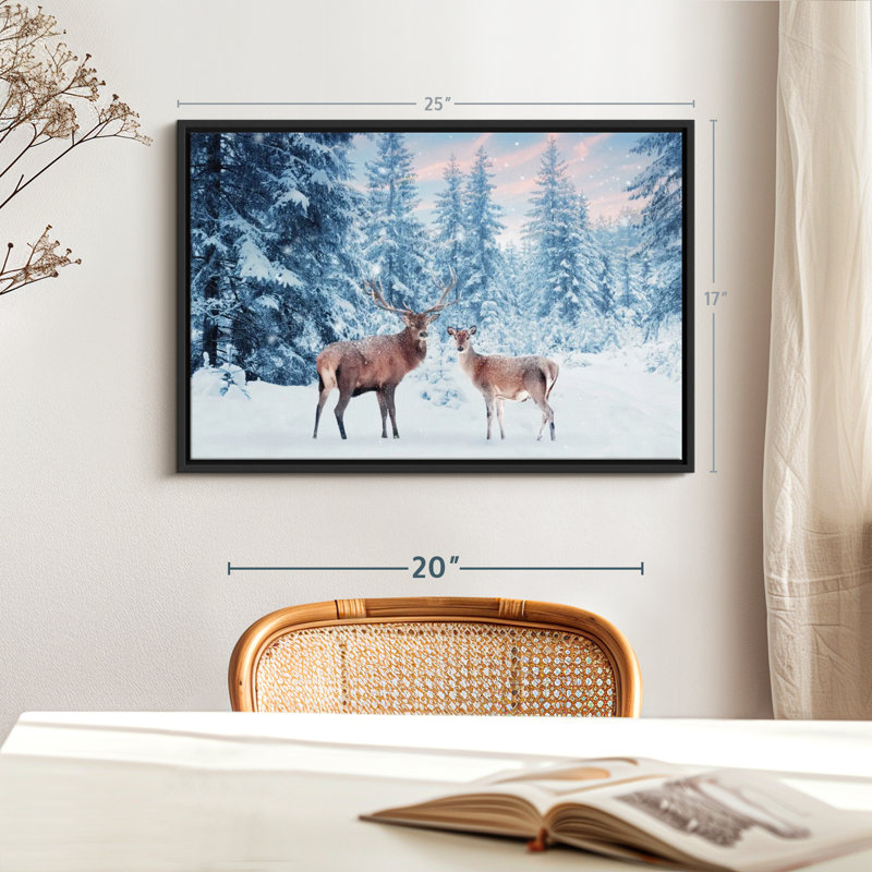 «Winter Wonderland Deer», reproduction sur toile, H 17 po x l 25 po
