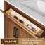 Meuble-lavabo simple 42 po avec tiroir, tablette, prise de courant et plateau en marbre d'ingénierie-2137449796-2137449797