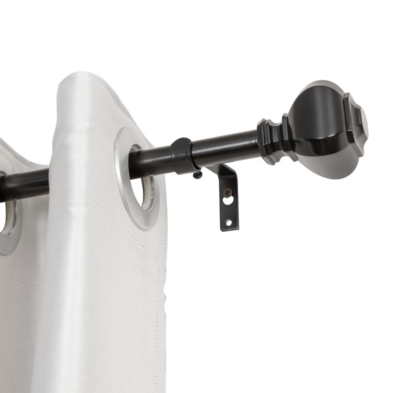 Tringle à rideaux murale Dianella de 3/4 po UTOPIA ALLEY, H 2,26 po x l 48 po x P 2,26 po, Noir