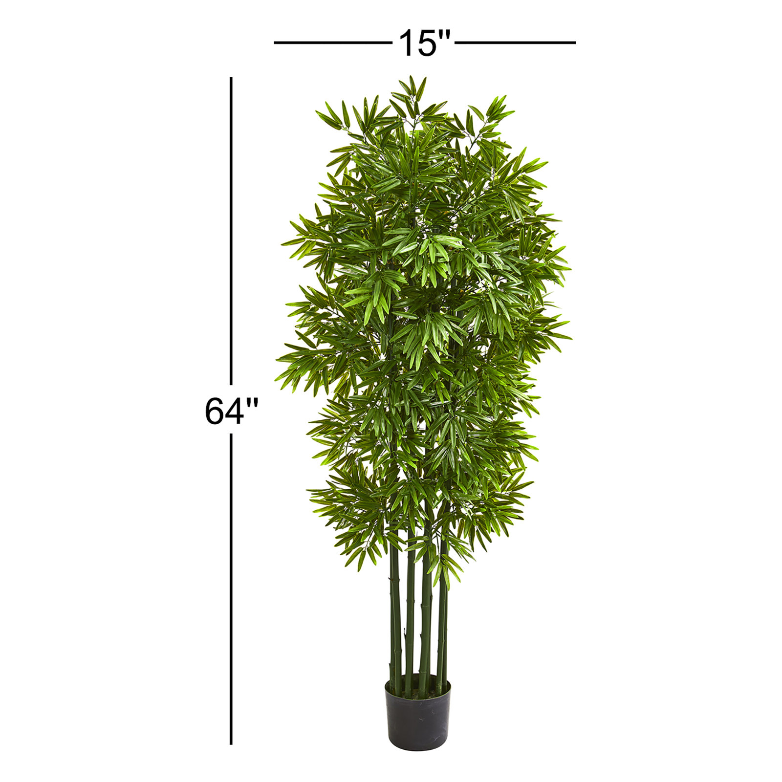 84" Bamboo Tree in Pot, 64" H x 15" W x 15" D