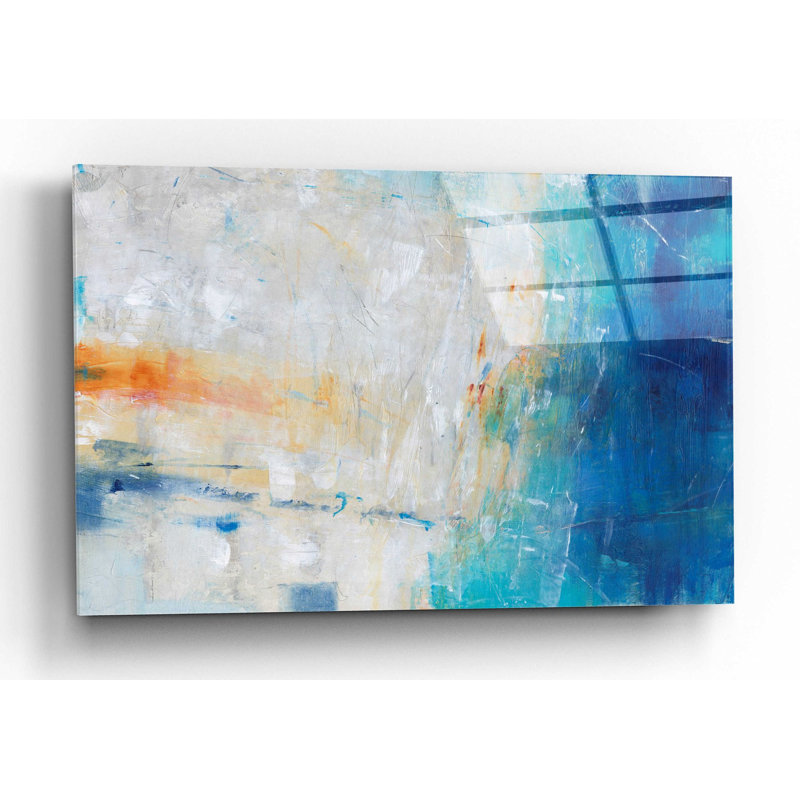 Art mural en verre épique «Blue Grotto I» par Tim O'Toole, H 12 po x l 16 po x P 0,13 po