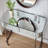 39" Mirrored Makeup Vanity Table with Stainless Steel Base, Mirrored Console Dressing Table with 2 Drawers,Versatile Desk for Bedroom and Office-116767152