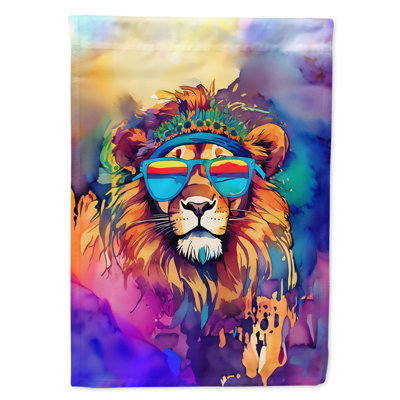 Drapeau de maison de lion hippie