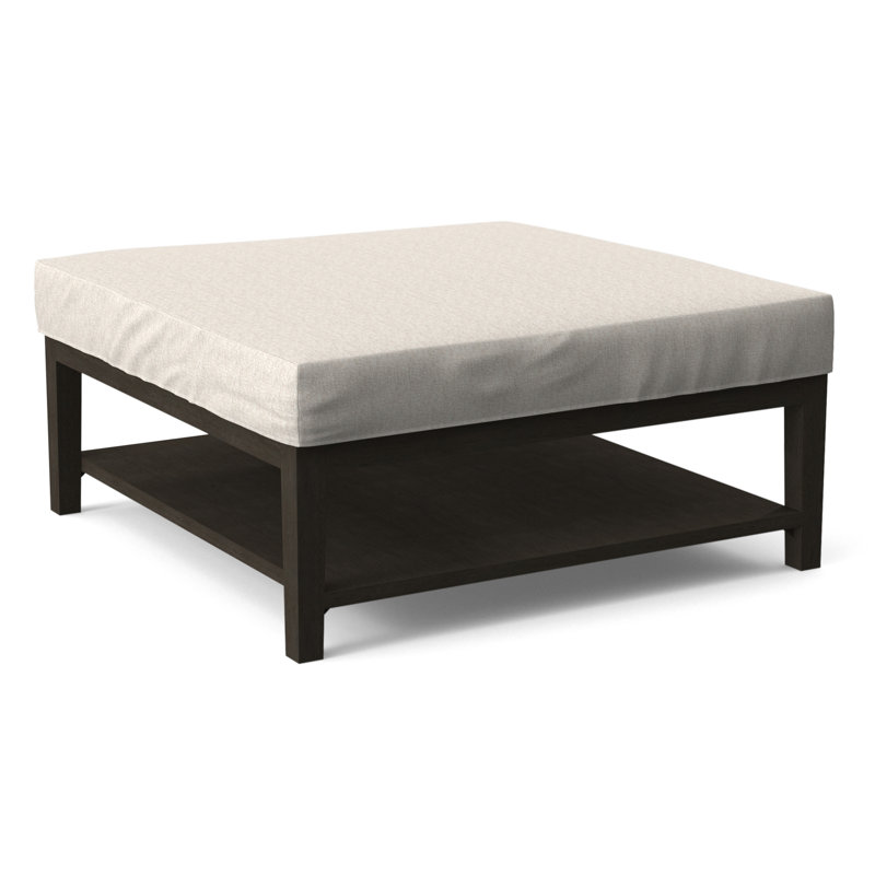 Hammond Square Ottoman, Snow Crypton Performance; 0884-91, Frost White Finish