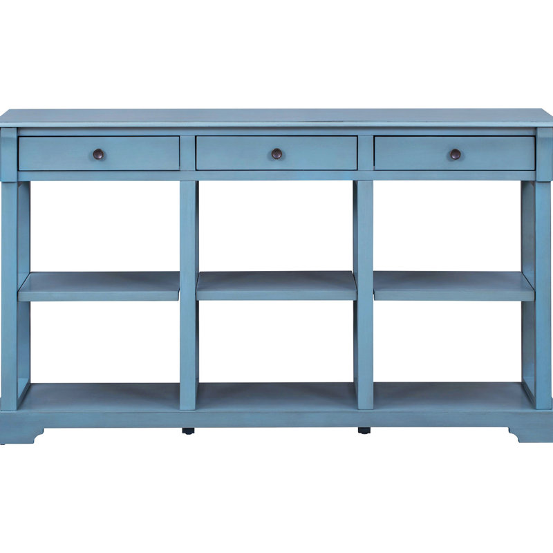 32.32'' Console Table, Antique Blue