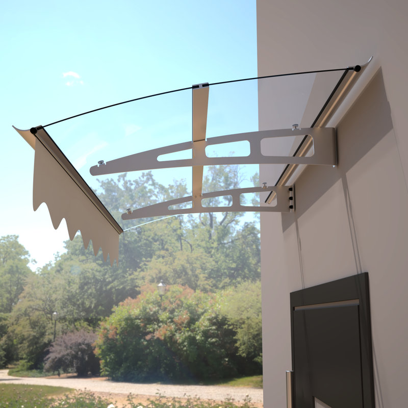 Auvent pour fenêtre de 59 po x 34 po - Polycarbonate solide et rouille - Support de toit robuste 59 po x 34 po protégé par l'aluminium