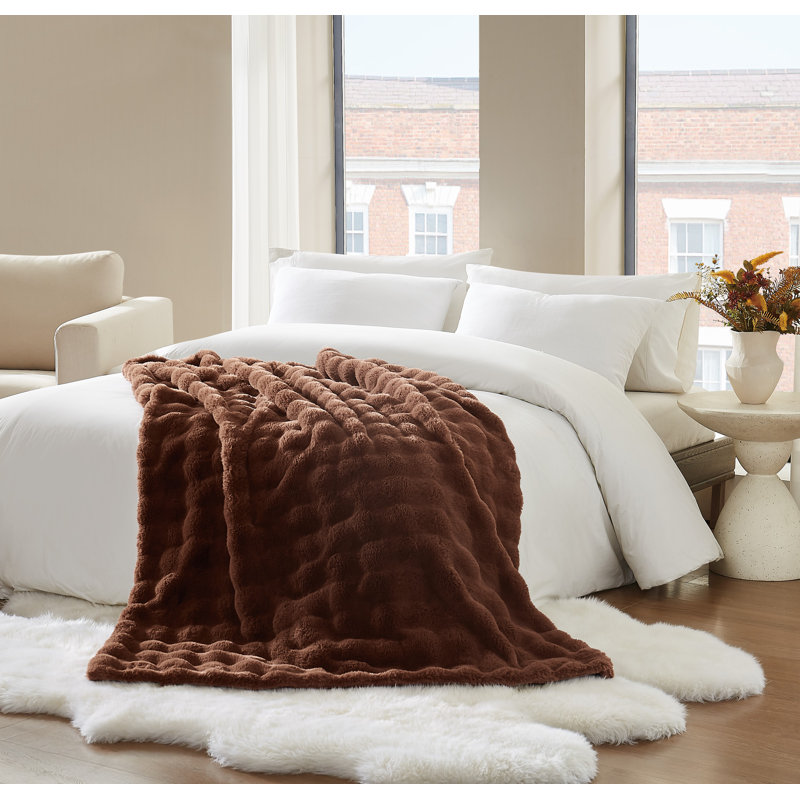 Couverture de lit Brooklyn, Simple extra long, Brun