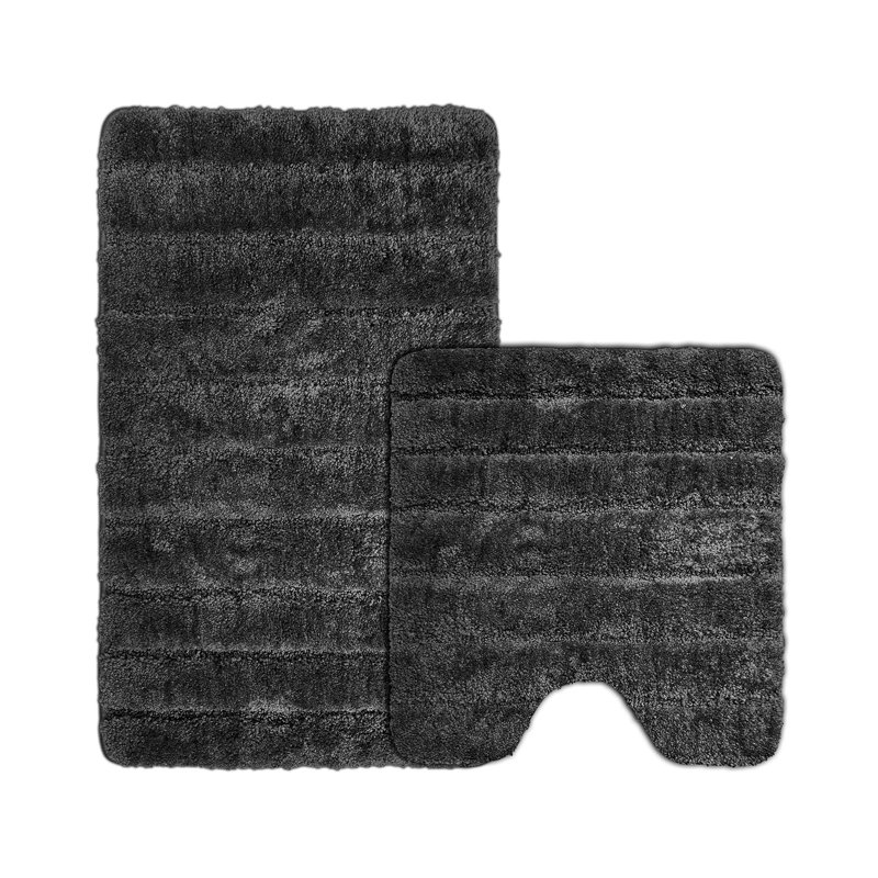 Super Soft Cosy Comforting Lexington Bath Mat Set, Black