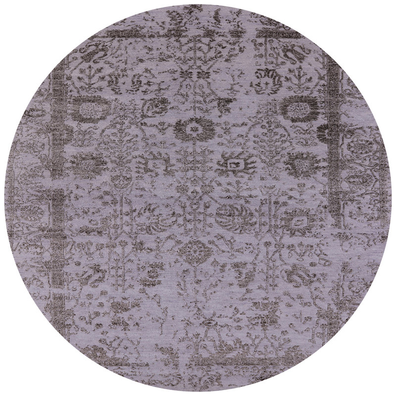 Tapis oriental noir / gris Shaunna, Rond 5 pi