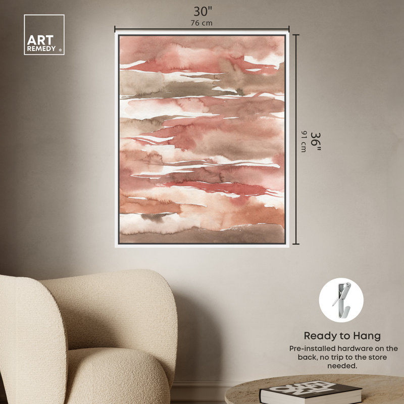 Large Abstract Canvas Wall Art with White Floater Frame