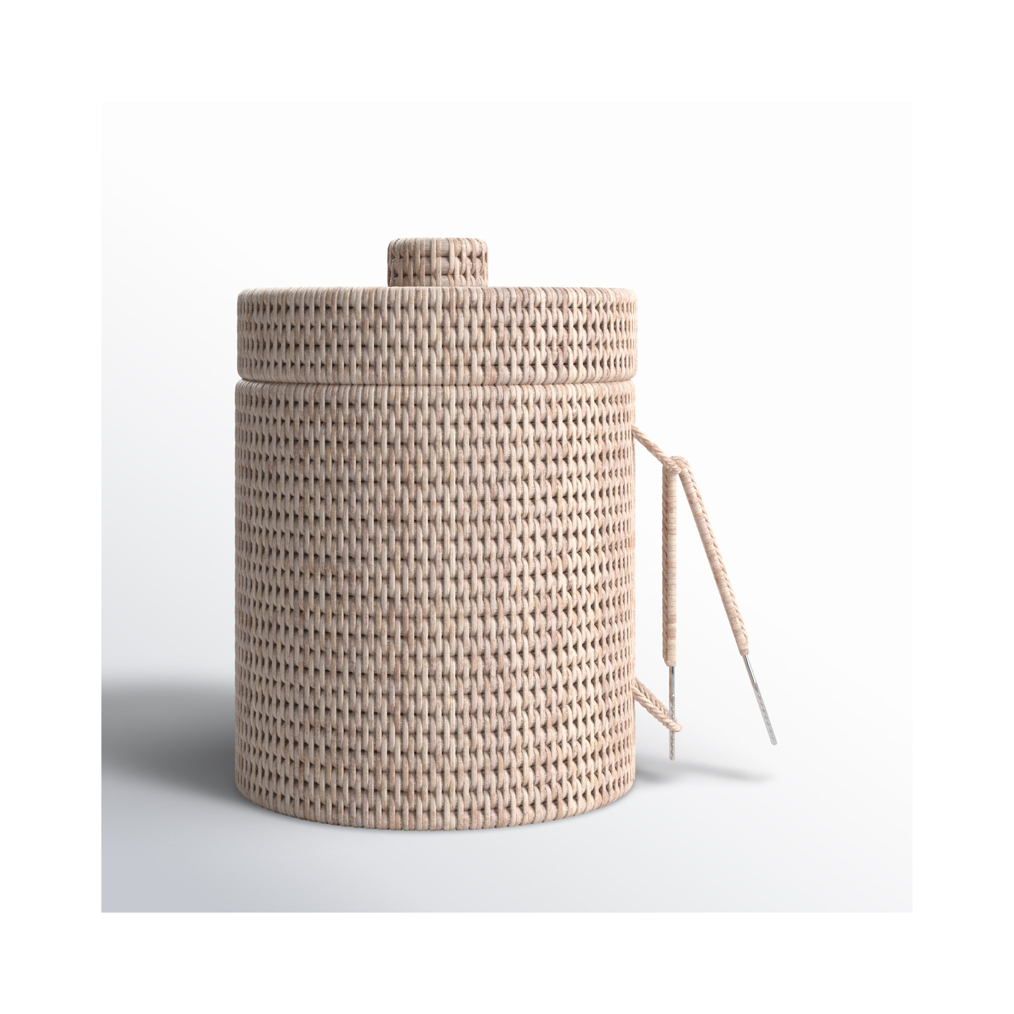Wynwood Ice Bucket, 9" H x 9" W x 9" D, White Wash