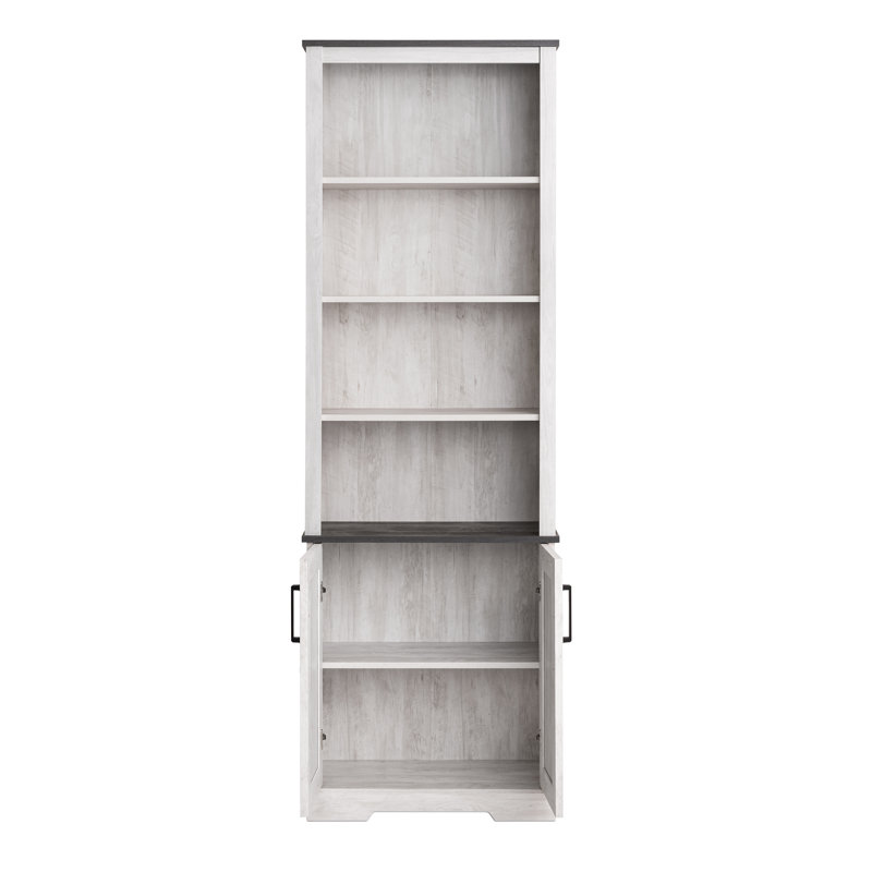 Yazeed Bookcase with Doors, Storage Cabinet with Doors and Shelves, Accent Cabinet