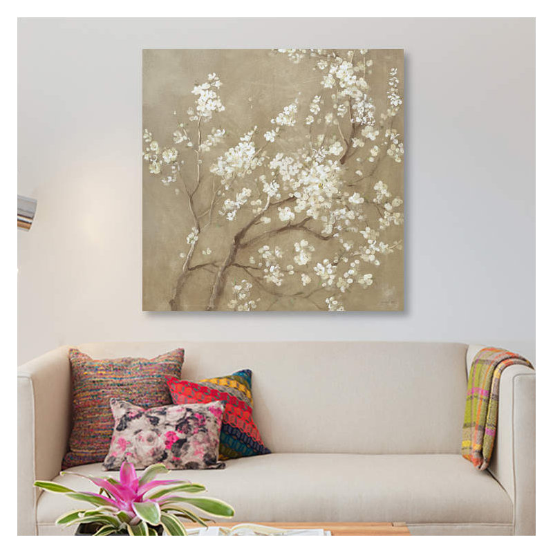 White Cherry Blossoms I by Danhui Nai - Print on Canvas, 66.04 cm H x 66.04 cm W x 1.91 cm D, Wrapped Canvas