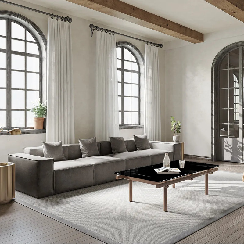 Canapé modulaire surdimensionné Barrett, Gris foncé, 4, H 30,2 po x l 147,63 po x P 37,8 po