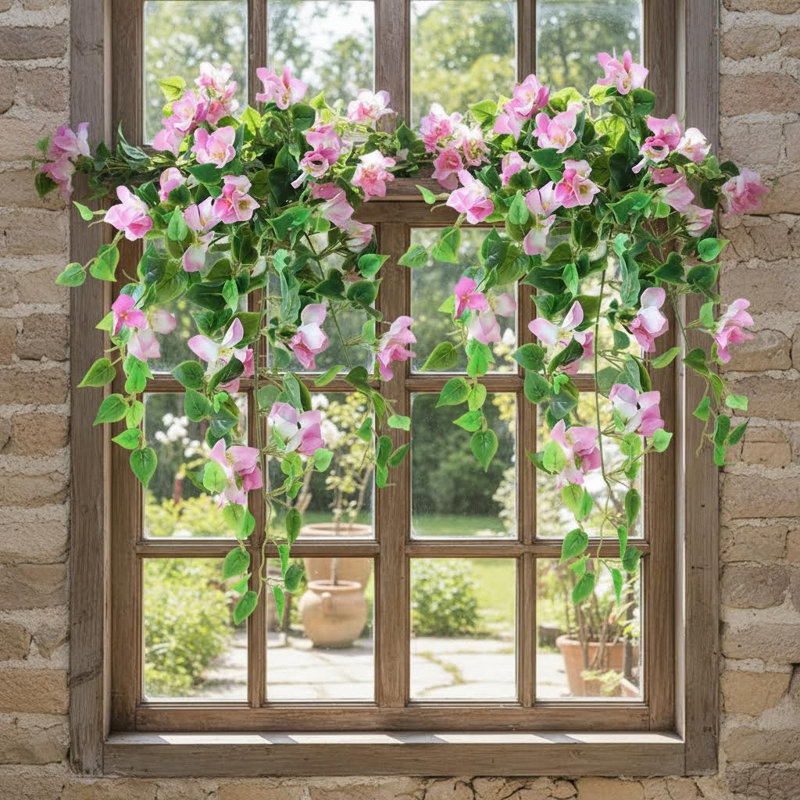 2 pièces de fleurs de prunier artificielles d'extérieur pour jardin, Rose/Blanc