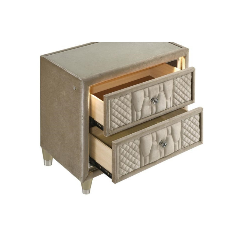 Rafael 2-drawer Led Nightstand With Usb Port