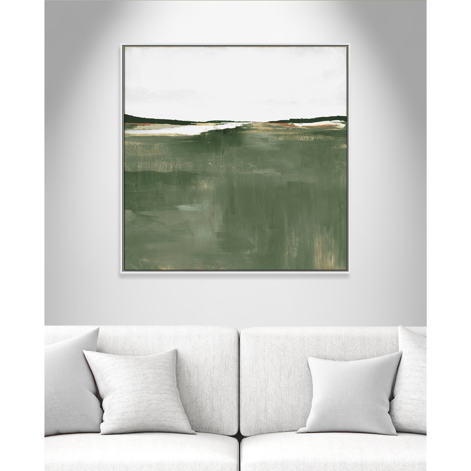 Dauntsey "Green Sea" Print by Isabelle Z, 37.5" H x 37.5" W, White