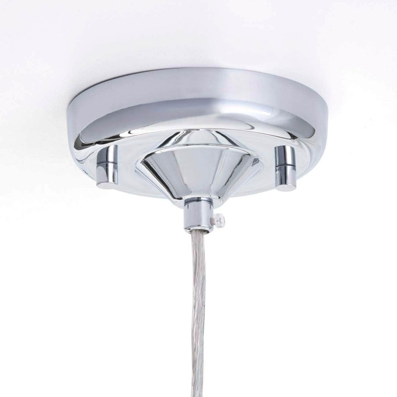 Luminaire suspendu en forme de globe à 1 lumière Aymi, Chrome