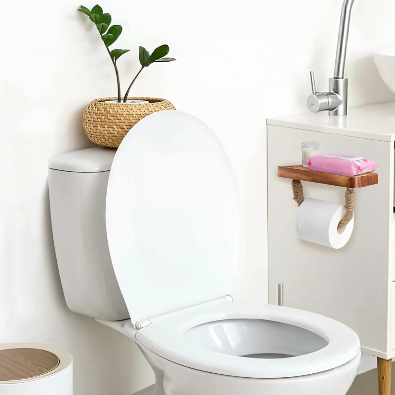 Porte-papier hygiénique avec tablette, style bohème campagnard, décoration de salle de bain en corde