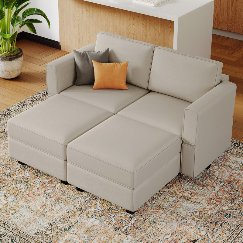 Nakash 63.8'' Sectional Upholstered Sofa with Storage, Gray Velvet