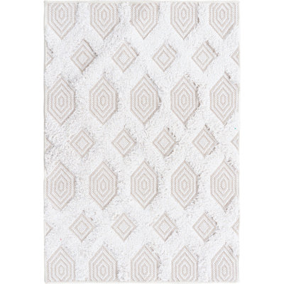 Tapis contemporain blanc cassé Jordalier