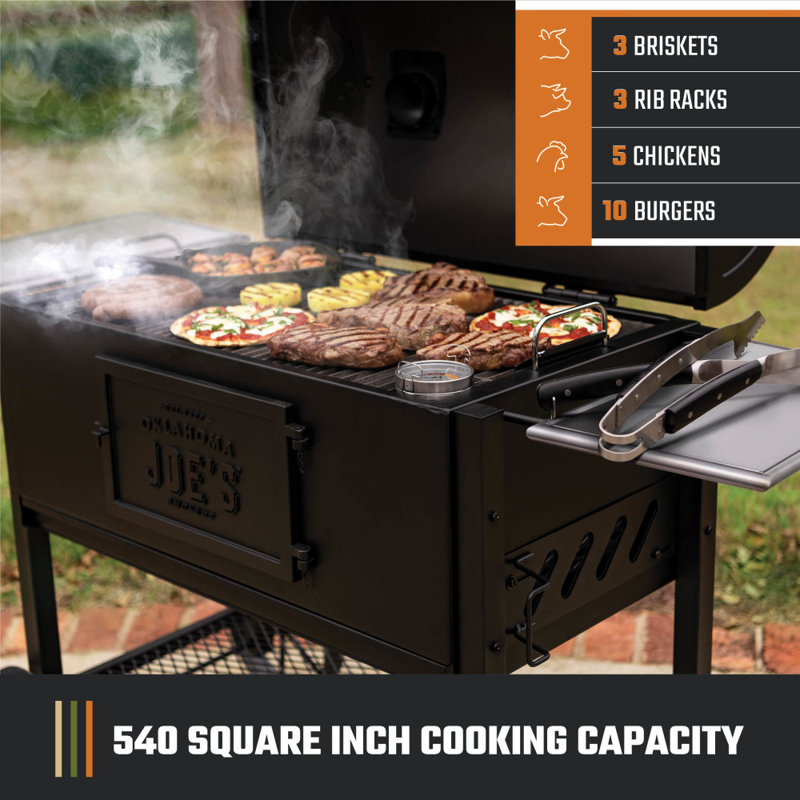 Judge Charcoal Charcoal Smoker and Grill with 540 sq. in. Cooking Area in Black