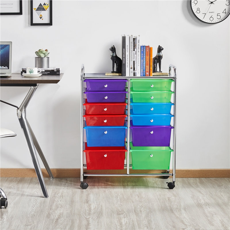 12 tiroirs de rangement Lundys, Multicolore