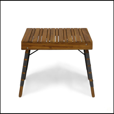 Table d'appoint pliable Huntsville en bois d'acacia durable et conception portable pour une utilisation extérieure