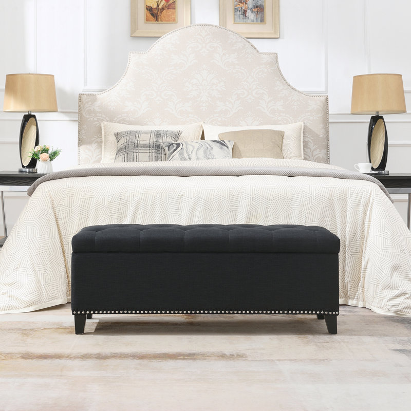 Repose-pieds avec rangement 47,5 po, Noir