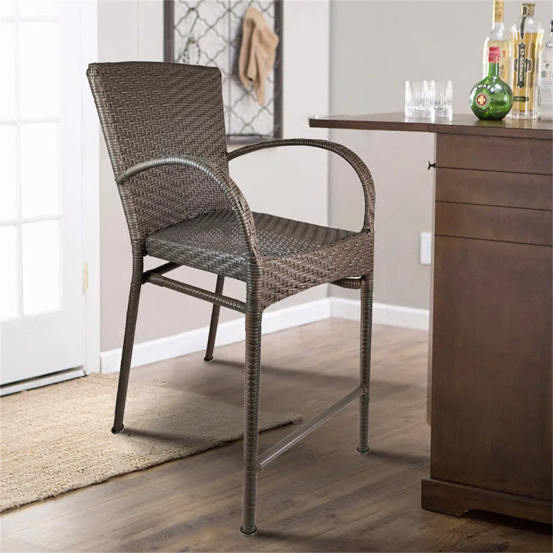 Winston Porter Keondrea Wicker Outdoor 24 Counter Stool Wayfair   Keondrea Wicker Outdoor 24 Counter Stool 