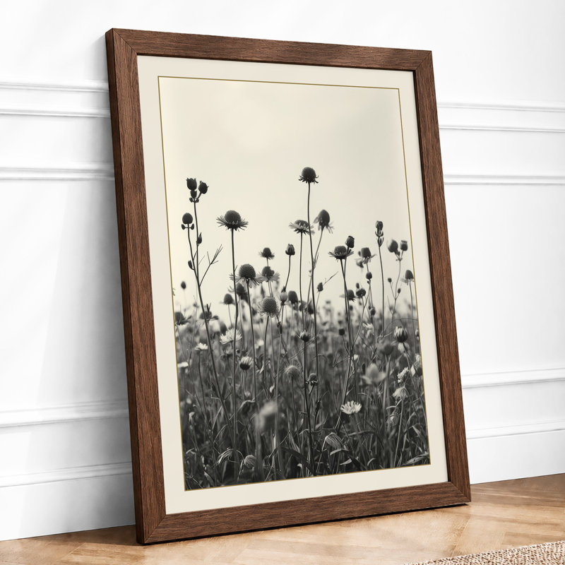 Wildflower Stems Botanical - Framed Print, Walnut, A1 - 84.1 x 59.4 cm