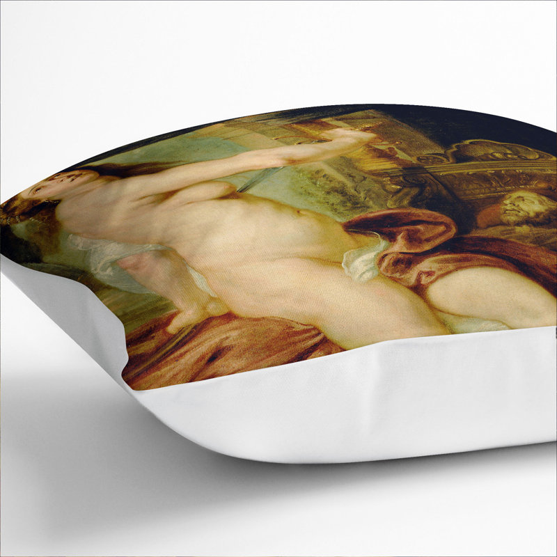 Sacrificing Dido Scatter Cushion, White, 55cm H x 55cm W x 20cm D