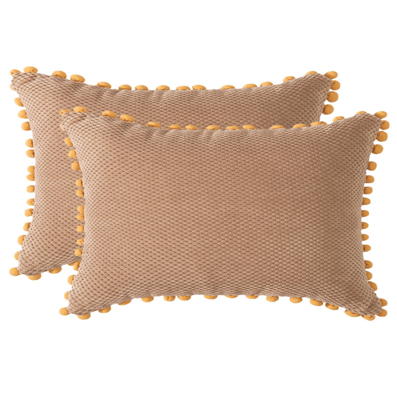  Coussin décoratif, Housse de coussin seulement - sans coussin, Brun